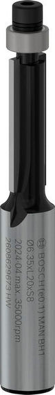 Bosch Zubehör Profi-Kopierfräser mit kugelgelagertem Boden | ø 6,35 x L 20 | Schaft 8 mm - 2608629673