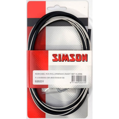 Simson Rollerbrake Bremsseilsatz komplett Edelstahl schwarz auf Karte