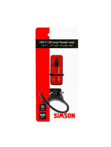 Simson-Rücklichttasche USB-C-Rood