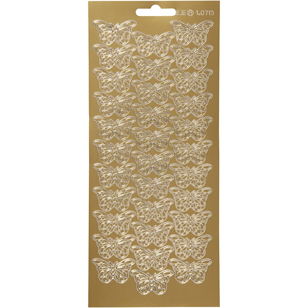 Creativ Firmenaufkleber, Schmetterlinge, Blatt 10x23 cm, gold, 1 Blatt