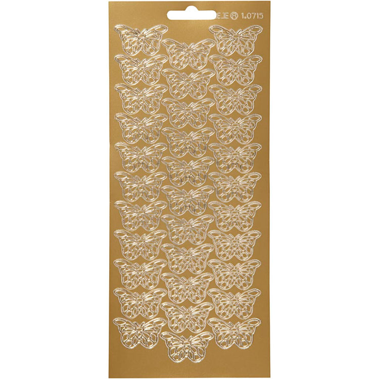 Creativ Firmenaufkleber, Schmetterlinge, Blatt 10x23 cm, gold, 1 Blatt