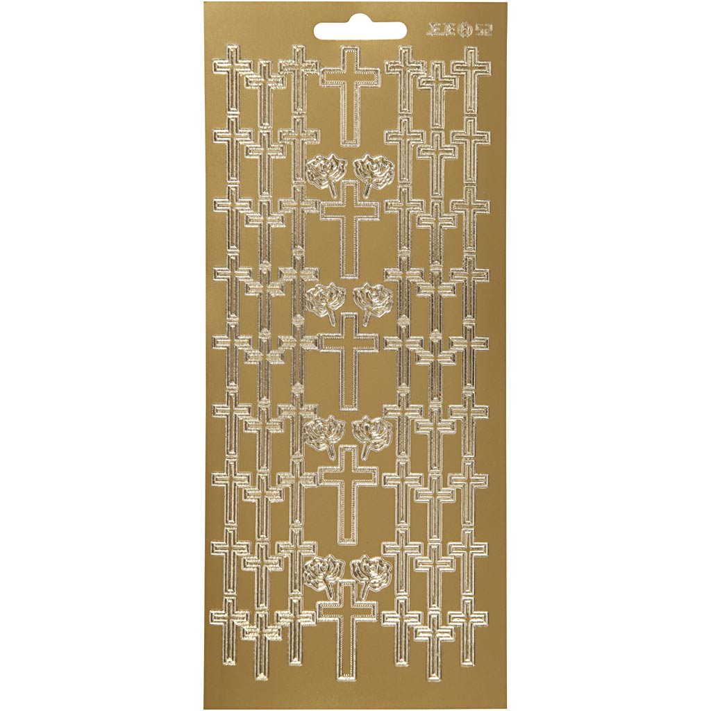 Creativ Firmenaufkleber, Kreuz, Bogen 10x23 cm, gold, 1 Bogen