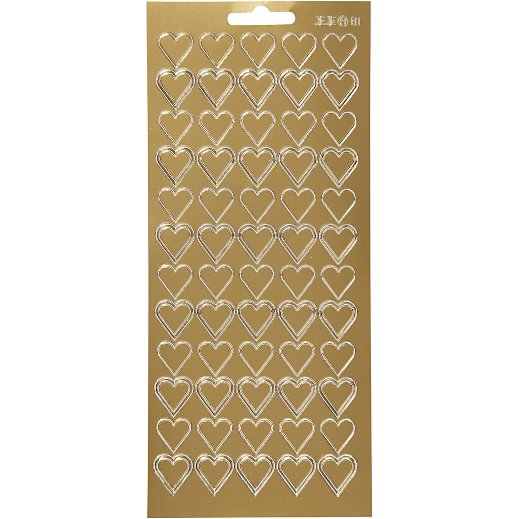 Creativ Firmenaufkleber, Herzen, Bogen 10x23 cm, gold, 1 Bogen