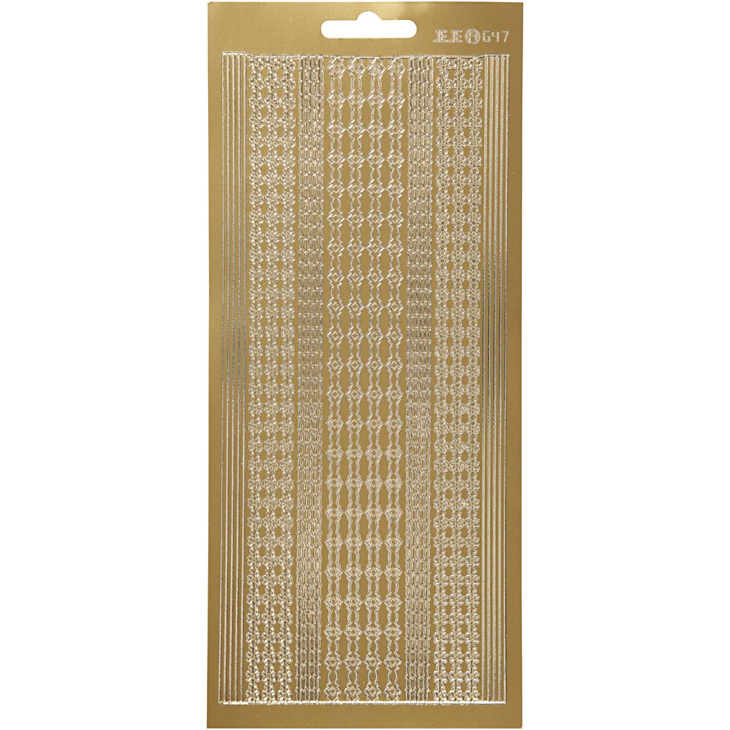 Creativ Firmenaufkleber, Bordüren, Bogen 10x23 cm, gold, 1 Bogen