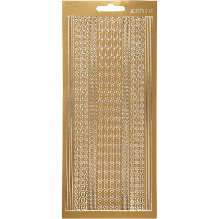 Creativ Firmenaufkleber, Bordüren, Bogen 10x23 cm, gold, 1 Bogen