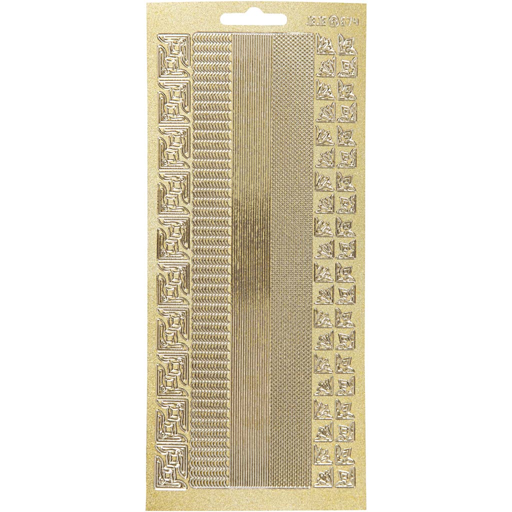 Creativ Firmenaufkleber, Bordüren, Bogen 10x23 cm, gold, 1 Bogen