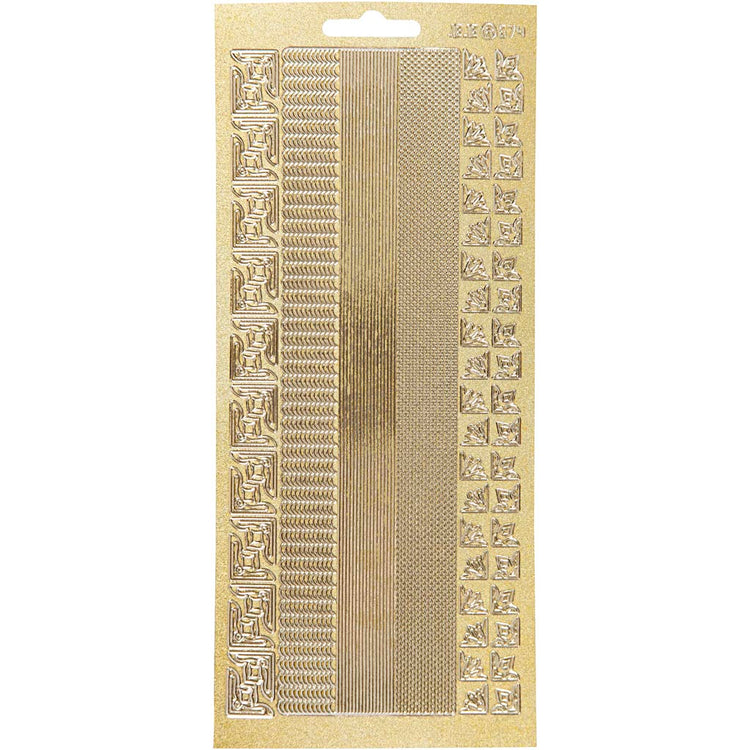 Creativ Firmenaufkleber, Bordüren, Bogen 10x23 cm, gold, 1 Bogen