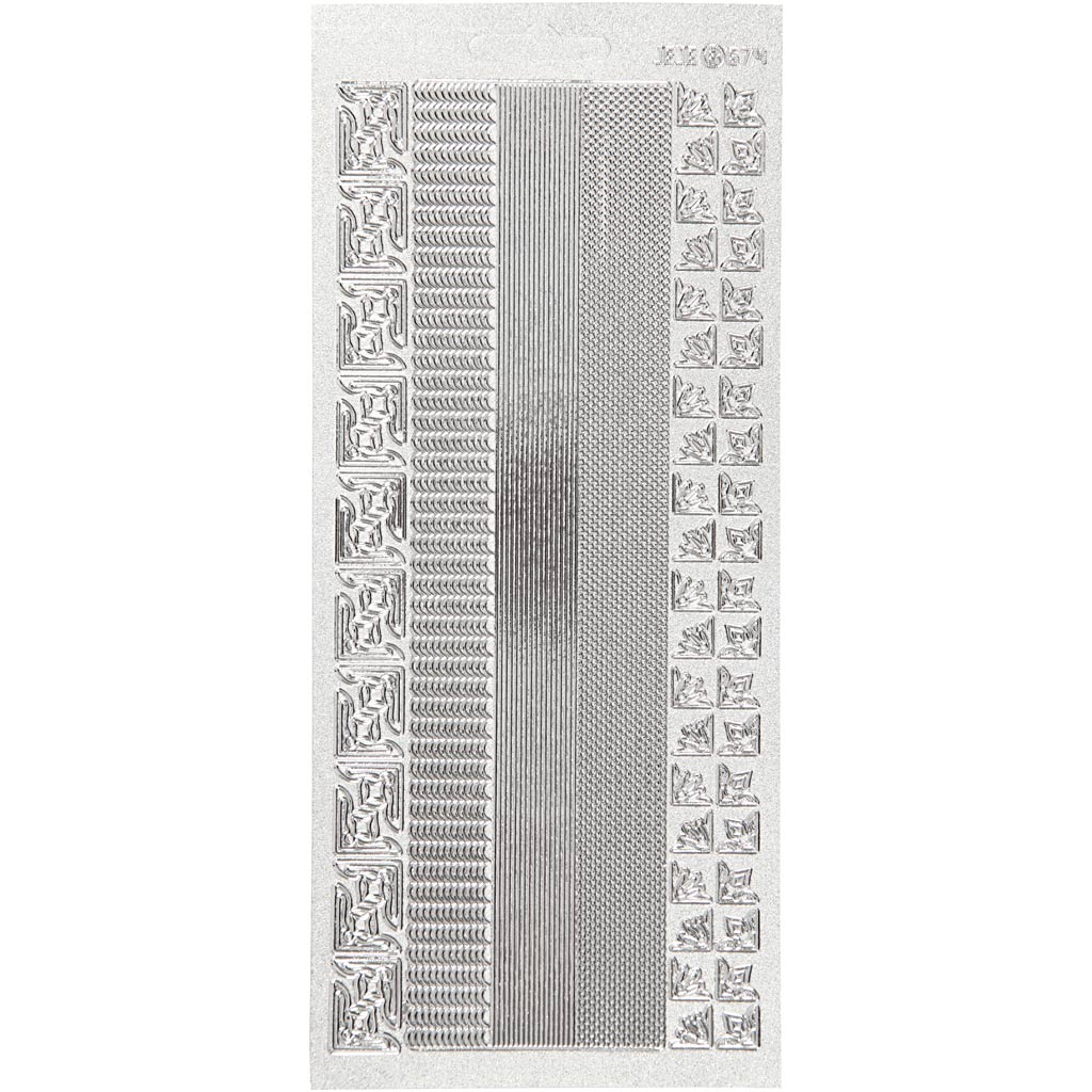 Creativ Firmenaufkleber, Bordüren, Bogen 10x23 cm, silber, 1 Bogen