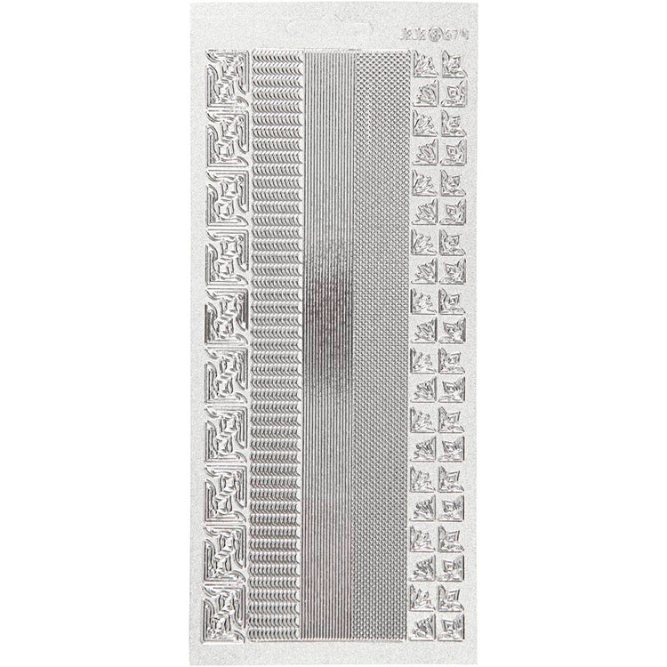 Creativ Firmenaufkleber, Bordüren, Bogen 10x23 cm, silber, 1 Bogen