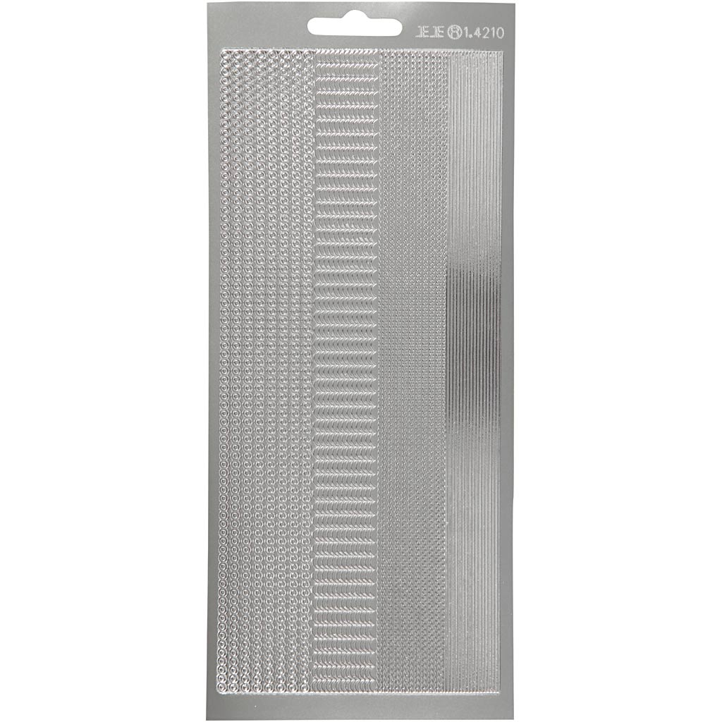 Creativ Firmenaufkleber, Bordüren, Bogen 10x23 cm, silber, 1 Bogen