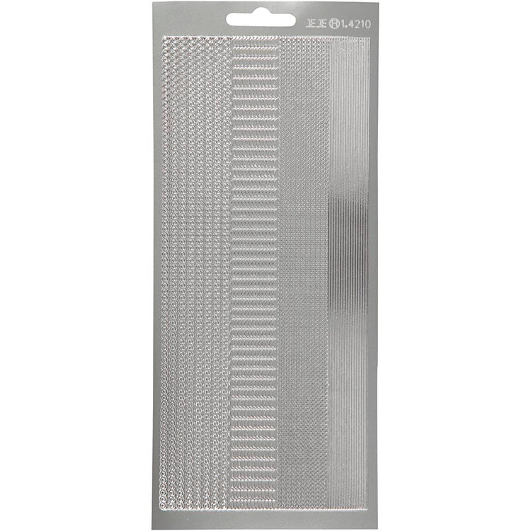 Creativ Firmenaufkleber, Bordüren, Bogen 10x23 cm, silber, 1 Bogen