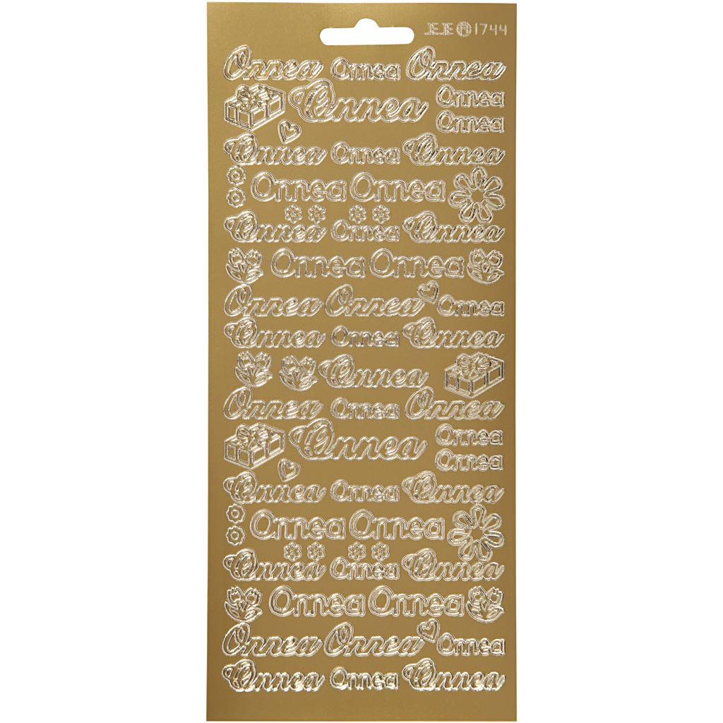 Creativ Firmenaufkleber, Onnea, Blatt 10x23 cm, gold, 1 Blatt