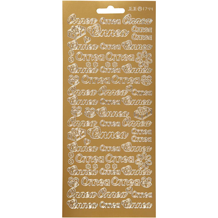 Creativ Firmenaufkleber, Onnea, Blatt 10x23 cm, gold, 1 Blatt