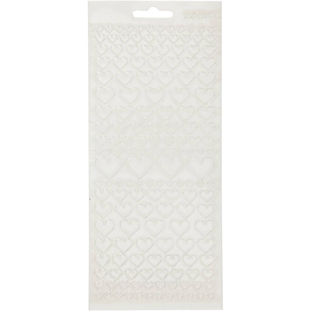 Creativ Firmenaufkleber, Herzen, Bogen 10x23 cm, transparent, 1 Bogen