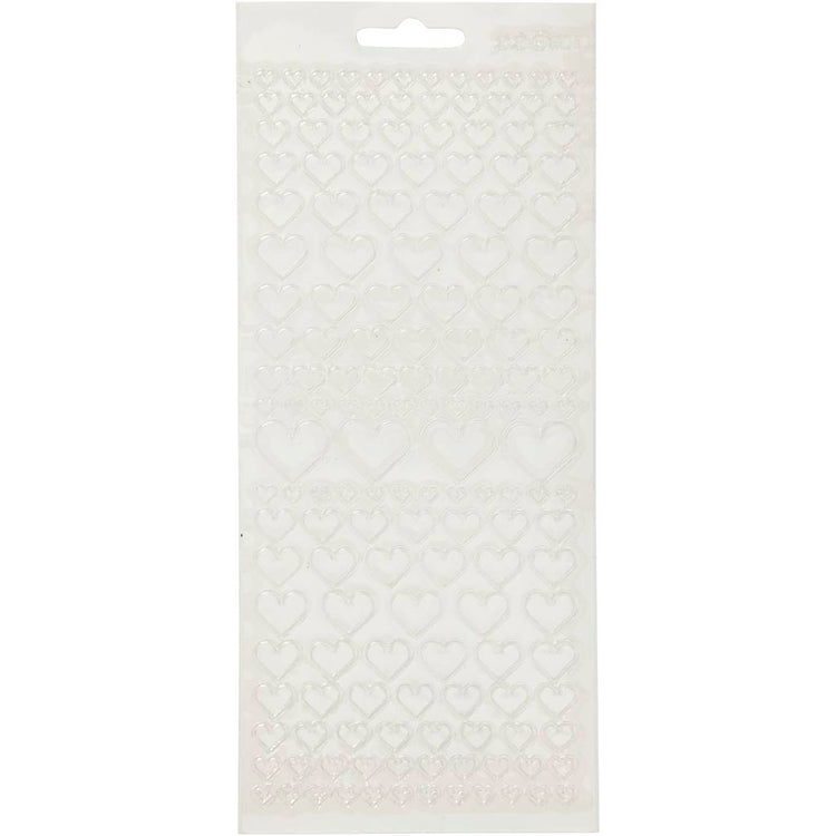 Creativ Firmenaufkleber, Herzen, Bogen 10x23 cm, transparent, 1 Bogen
