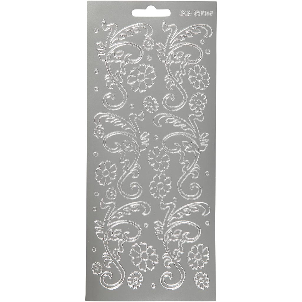 Creativ Firmenaufkleber, Dekoblätter, Bogen 10x23 cm, silber, 1 Bogen