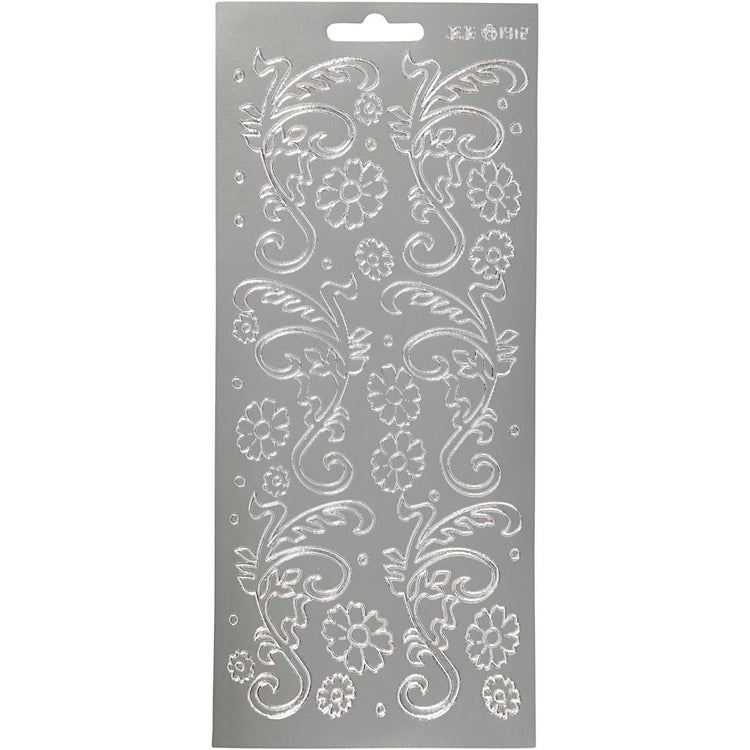 Creativ Firmenaufkleber, Dekoblätter, Bogen 10x23 cm, silber, 1 Bogen