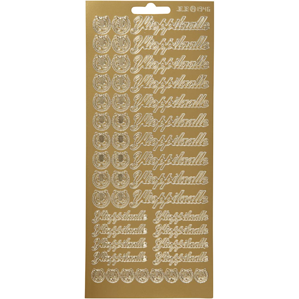 Creativ Firmenaufkleber, Ylioppilaalle, Blatt 10x23 cm, Gold, 1 Blatt