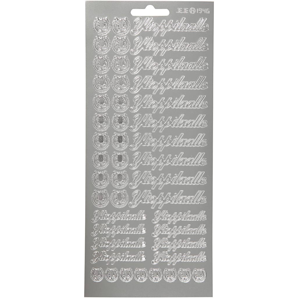 Creativ Firmenaufkleber, Ylioppilaalle, Blatt 10x23 cm, silber, 1 Blatt