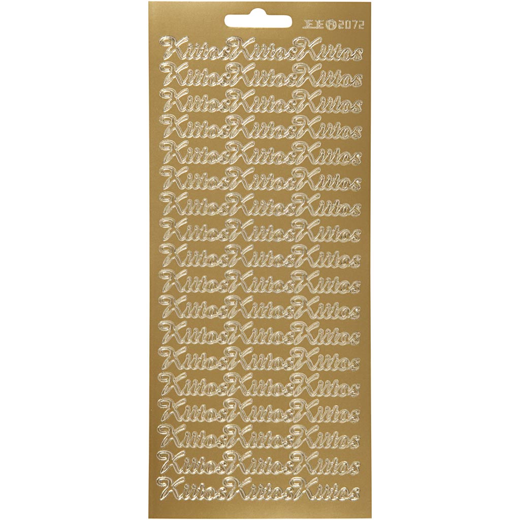 Creativ Firmenaufkleber, Kiitos, Blatt 10x23 cm, gold, 1 Blatt