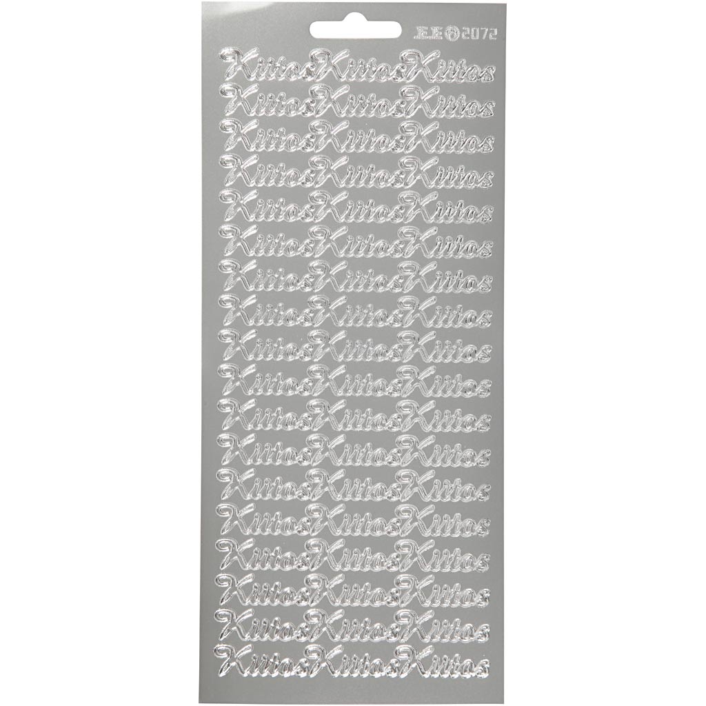 Creativ Firmenaufkleber, Kiitos, Blatt 10x23 cm, silber, 1 Blatt