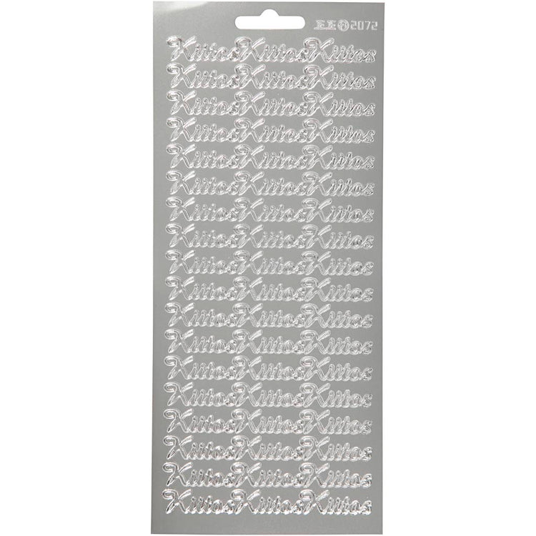 Creativ Firmenaufkleber, Kiitos, Blatt 10x23 cm, silber, 1 Blatt