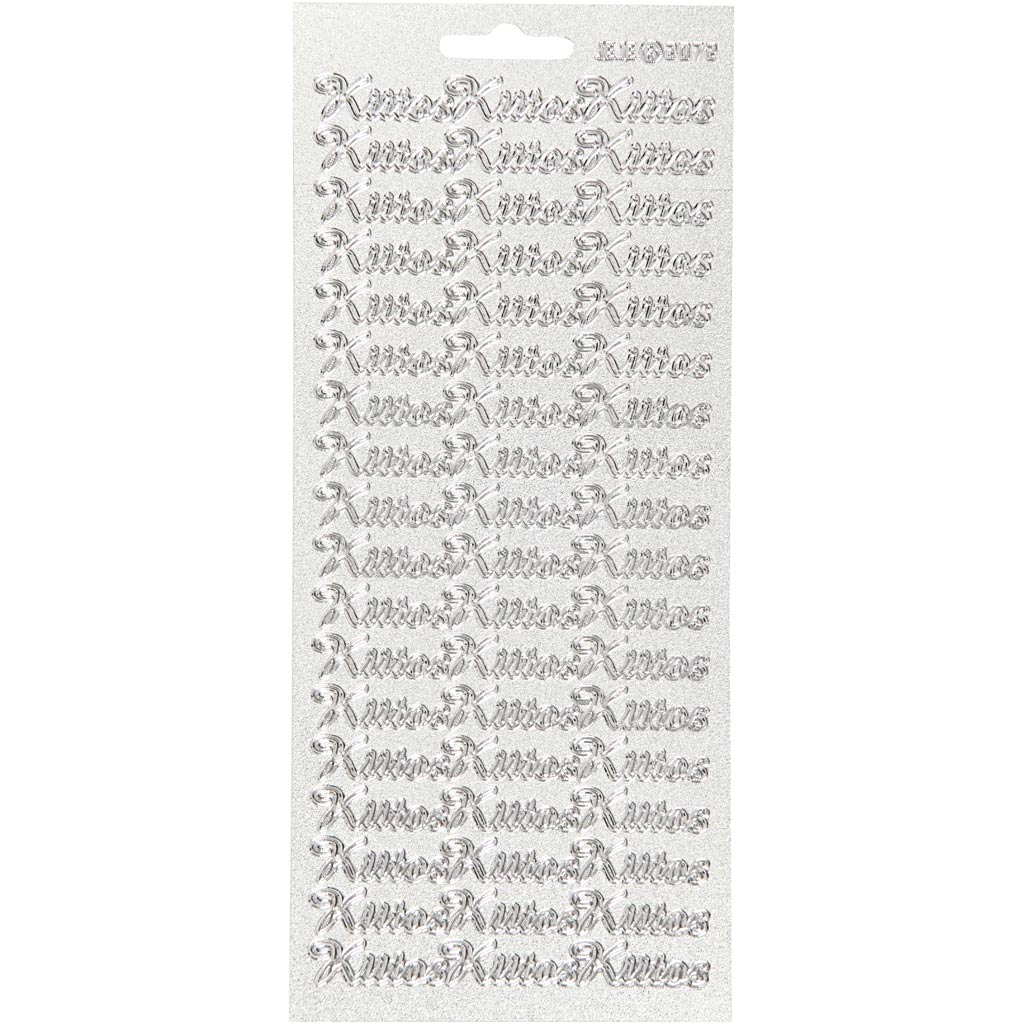 Creativ Firmenaufkleber, Kiitos, Blatt 10x23 cm, silber, 1 Blatt