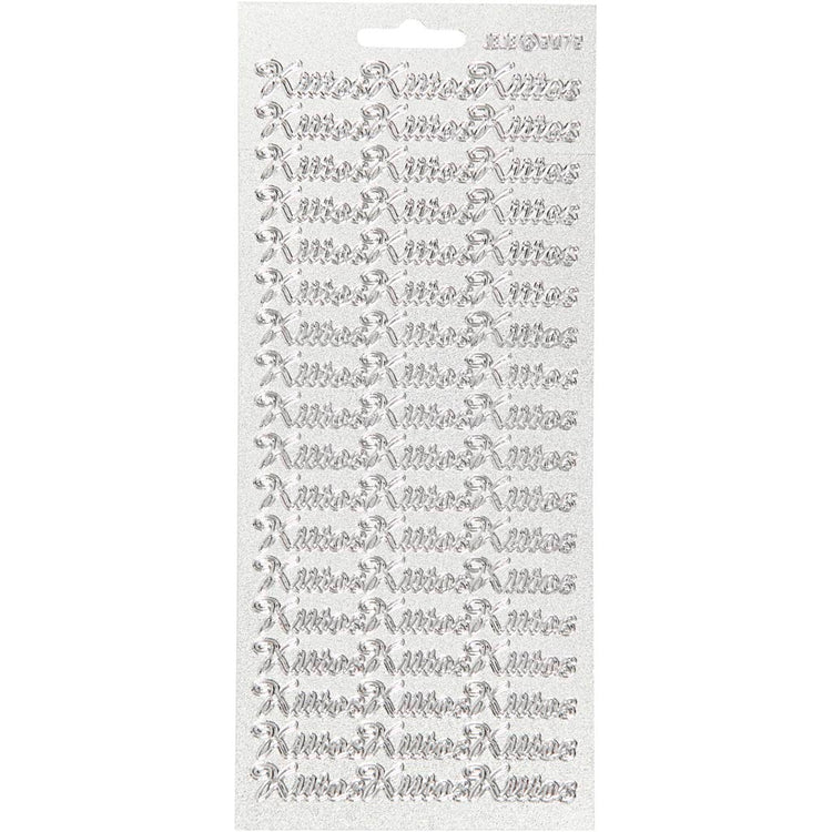 Creativ Firmenaufkleber, Kiitos, Blatt 10x23 cm, silber, 1 Blatt