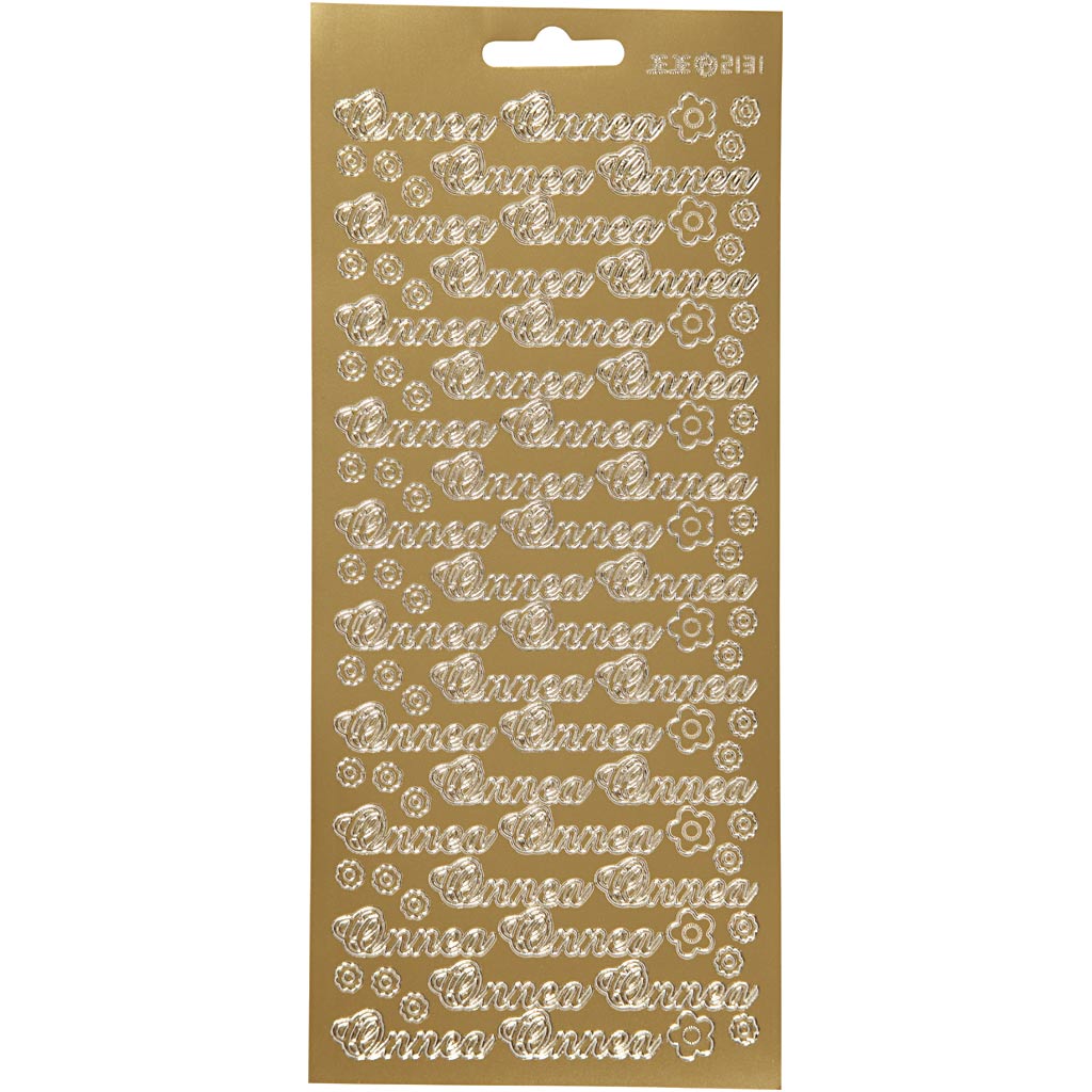 Creativ Firmenaufkleber, Onnea, Blatt 10x23 cm, gold, 1 Blatt
