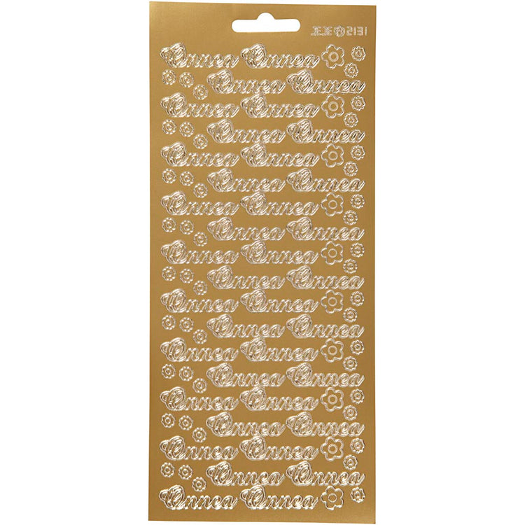 Creativ Firmenaufkleber, Onnea, Blatt 10x23 cm, gold, 1 Blatt