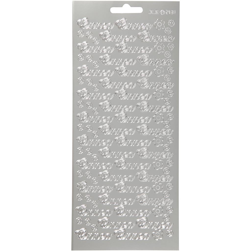 Creativ Firmenaufkleber, Onnea, Blatt 10x23 cm, silber, 1 Blatt