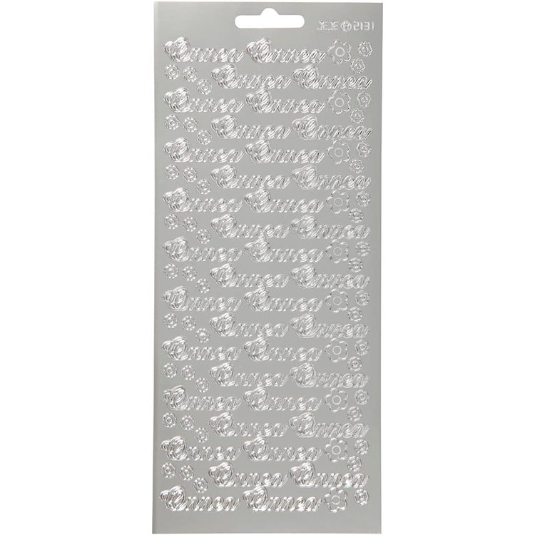 Creativ Firmenaufkleber, Onnea, Blatt 10x23 cm, silber, 1 Blatt