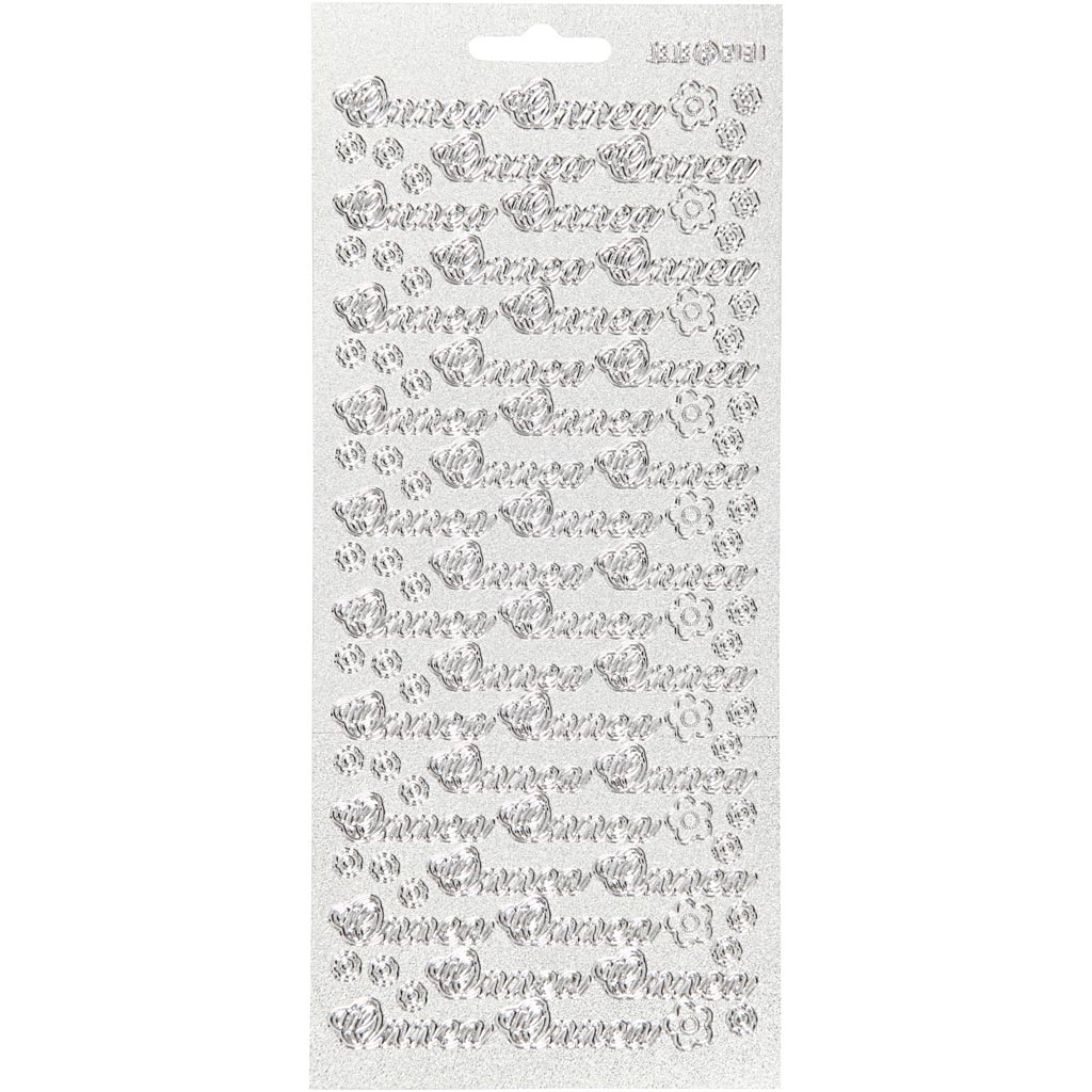 Creativ Firmenaufkleber, Onnea, Blatt 10x23 cm, silber, 1 Blatt