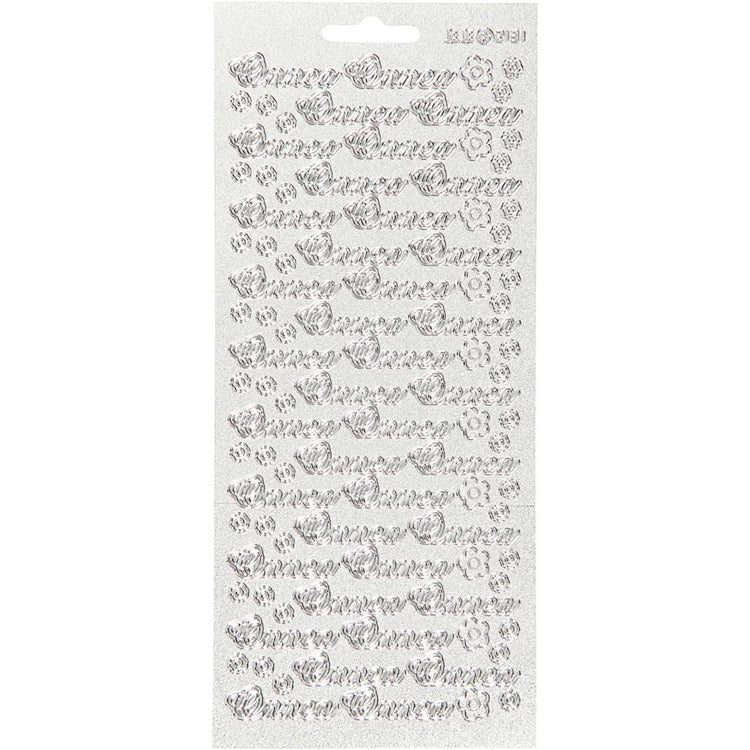 Creativ Firmenaufkleber, Onnea, Blatt 10x23 cm, silber, 1 Blatt