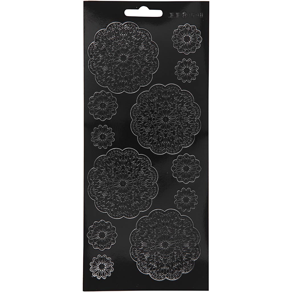 Creativ Firmenaufkleber, Blumen, Blatt 10x23 cm, schwarz, 1 Blatt
