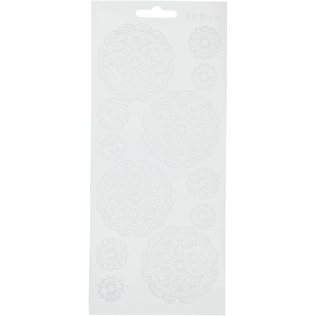 Creativ Firmenaufkleber, Blumen, Bogen 10x23 cm, weiß, 1 Bogen
