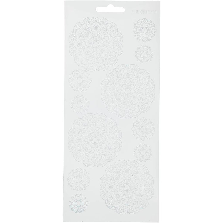 Creativ Firmenaufkleber, Blumen, Bogen 10x23 cm, weiß, 1 Bogen