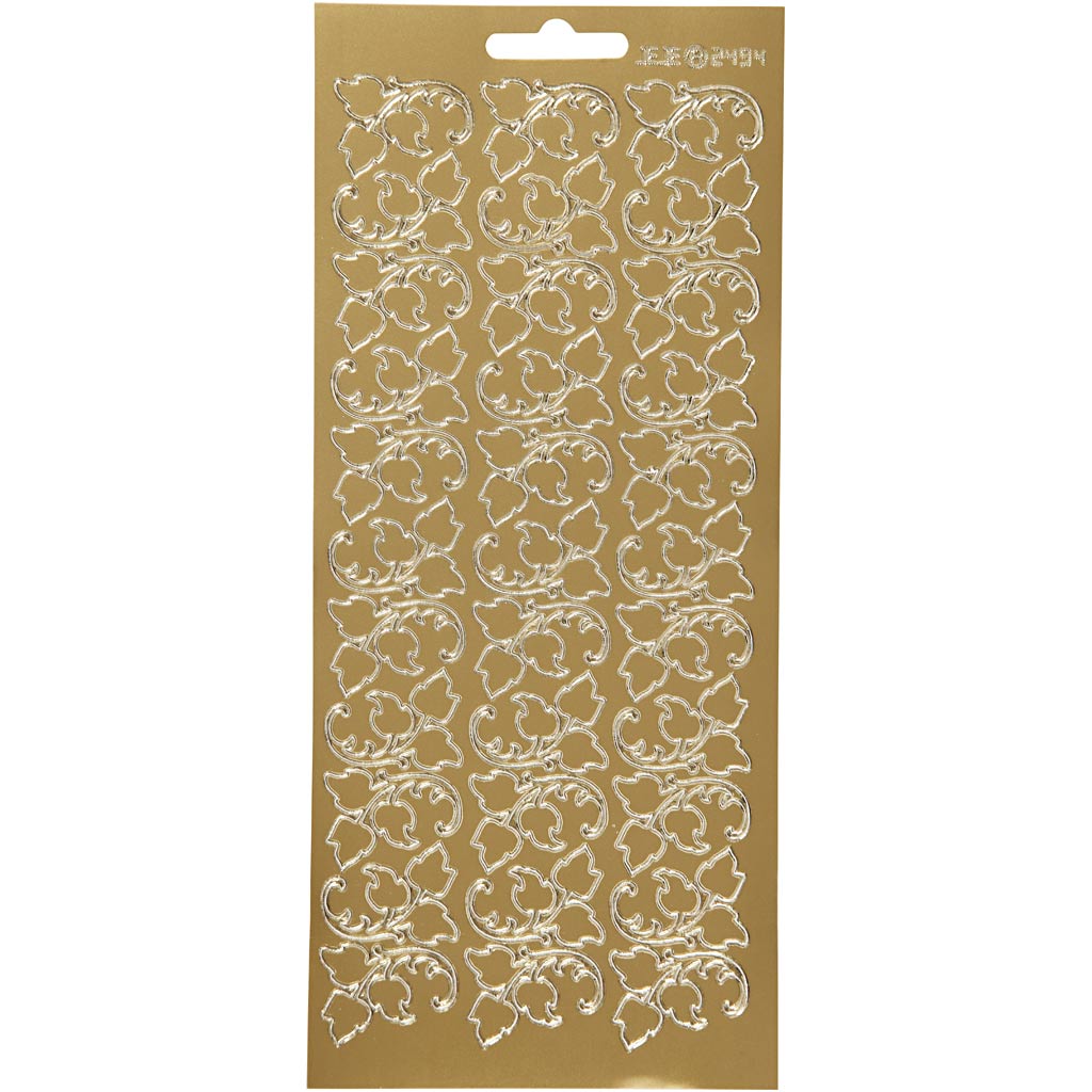 Creativ Firmenaufkleber, Blätter, Blatt 10x23 cm, gold, 1 Blatt