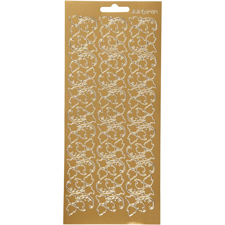 Creativ Firmenaufkleber, Blätter, Blatt 10x23 cm, gold, 1 Blatt