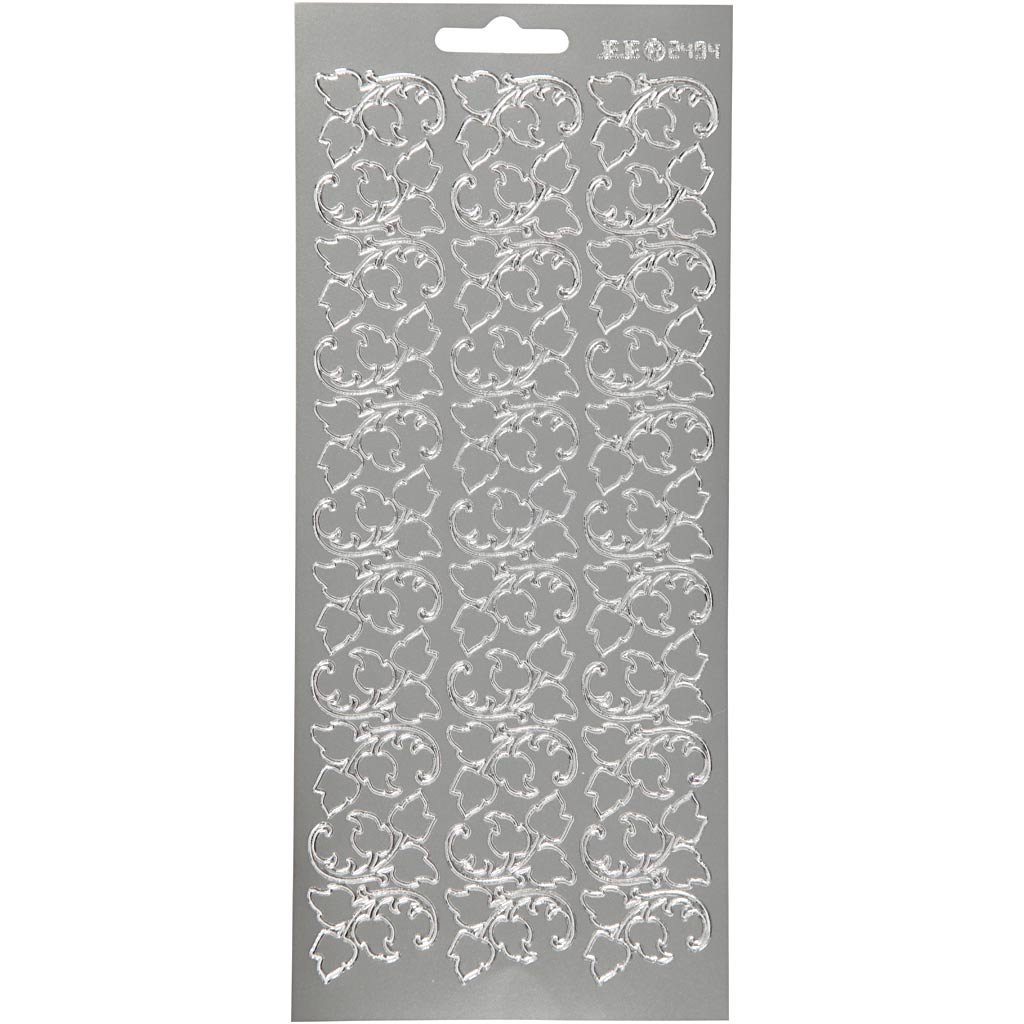 Creativ Firmenaufkleber, Blätter, Bogen 10x23 cm, silber, 1 Bogen