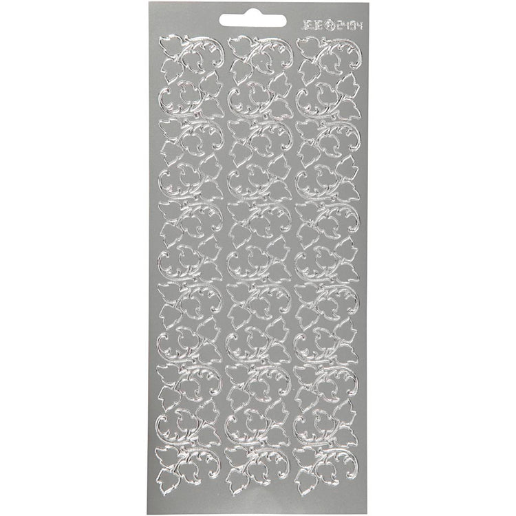 Creativ Firmenaufkleber, Blätter, Bogen 10x23 cm, silber, 1 Bogen