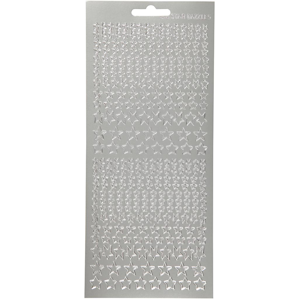 Creativ Firmenaufkleber, Sterne, Bogen 10x23 cm, silber, 1 Bogen