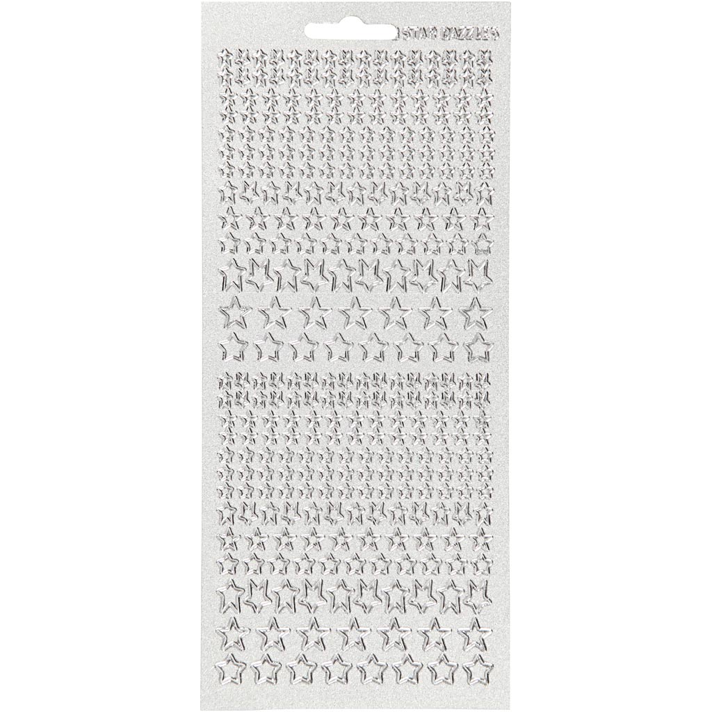 Creativ Firmenaufkleber, Sterne, Bogen 10x23 cm, silber, 1 Bogen