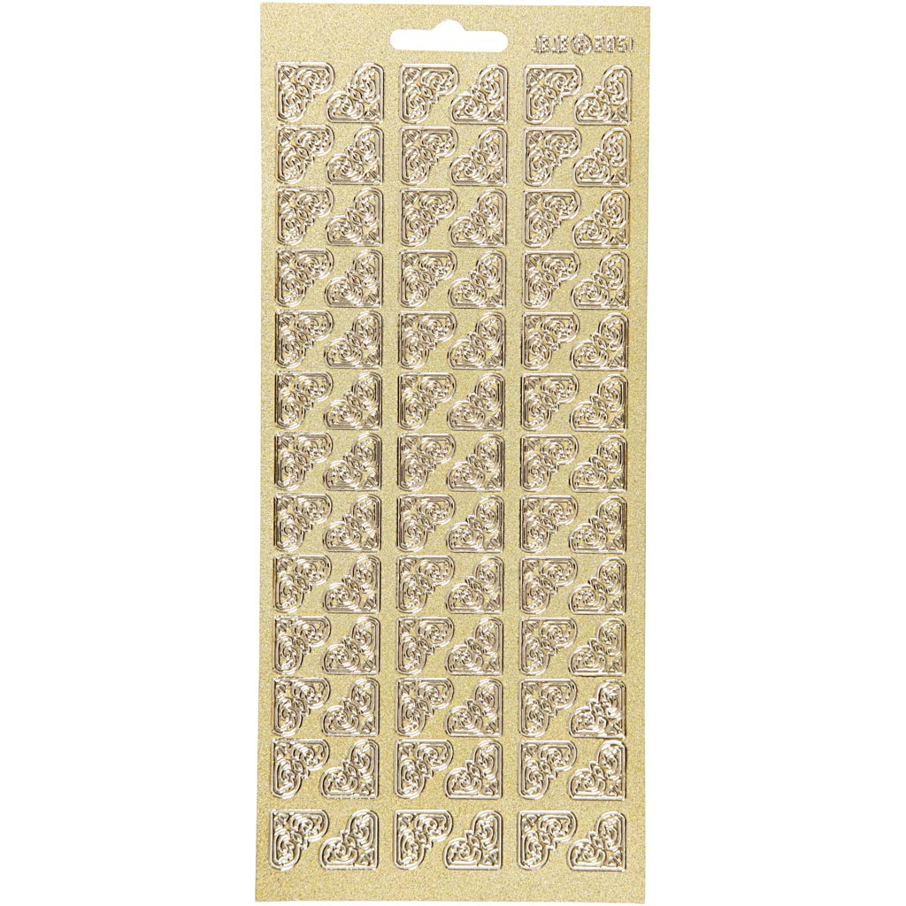 Creativ Firmenaufkleber, Ecken, Blatt 10x23 cm, gold, 1 Blatt