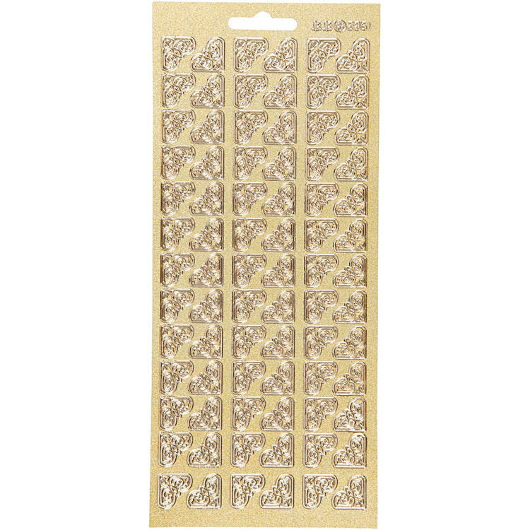 Creativ Firmenaufkleber, Ecken, Blatt 10x23 cm, gold, 1 Blatt