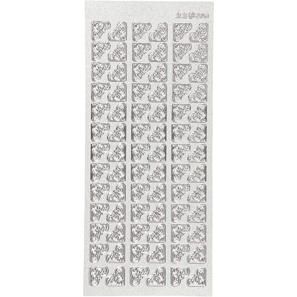Creativ Firmenaufkleber, Ecken, Bogen 10x23 cm, silber, 1 Bogen