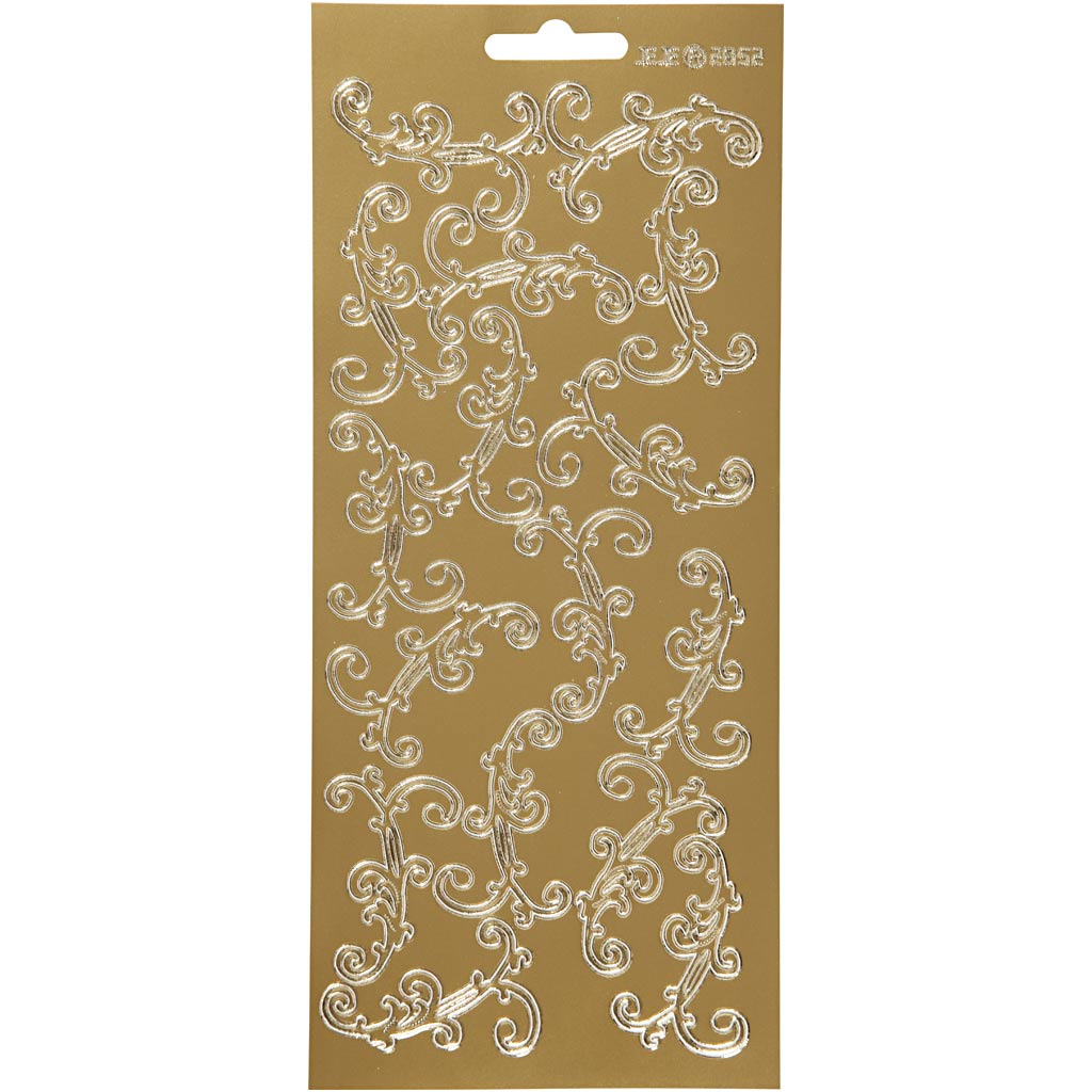 Creativ Firmenaufkleber, Wirbel, Blatt 10x23 cm, gold, 1 Blatt