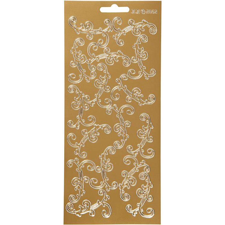 Creativ Firmenaufkleber, Wirbel, Blatt 10x23 cm, gold, 1 Blatt