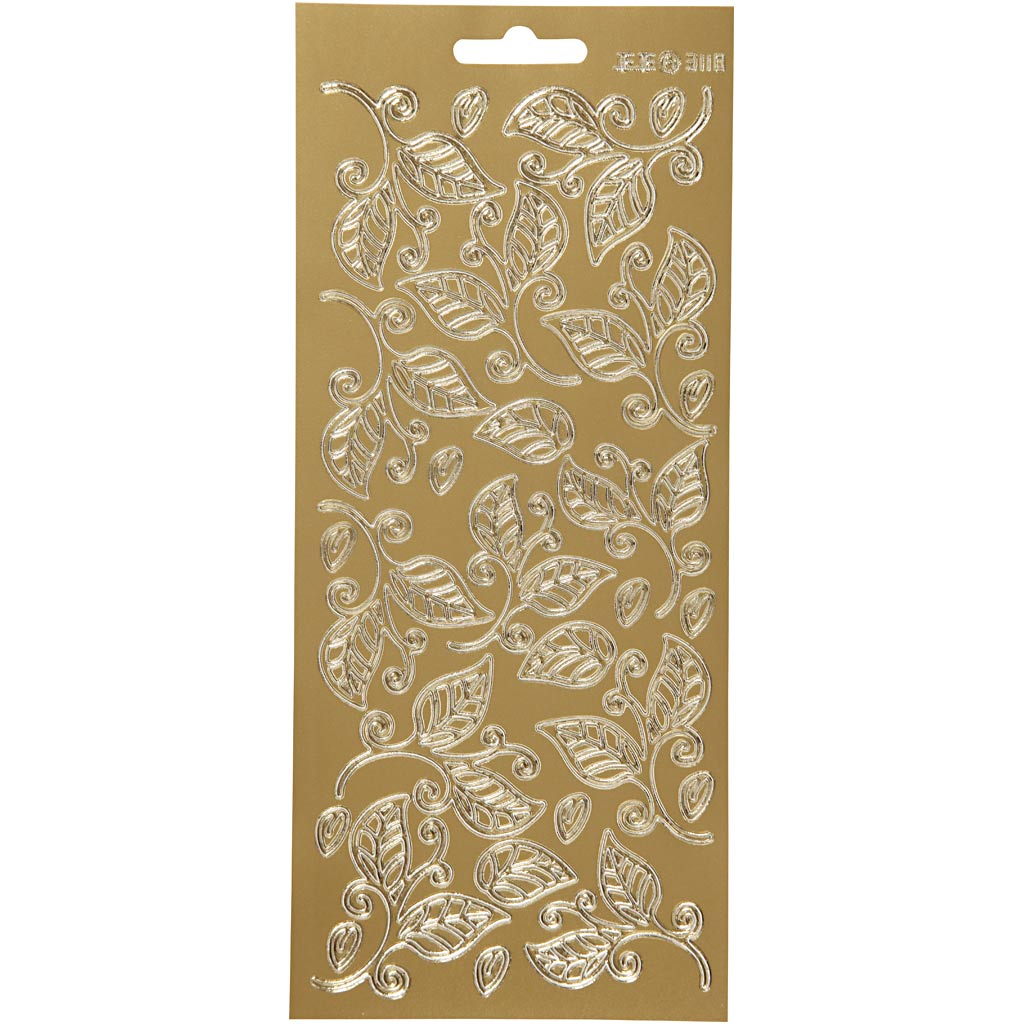 Creativ Firmenaufkleber, Blätter, Blatt 10x23 cm, gold, 1 Blatt