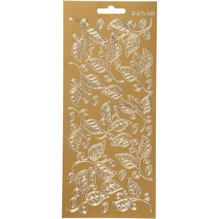 Creativ Firmenaufkleber, Blätter, Blatt 10x23 cm, gold, 1 Blatt